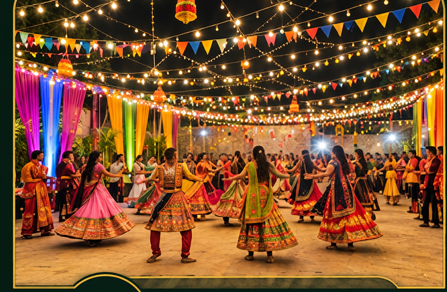 Garba night under the lights at The Leaf
